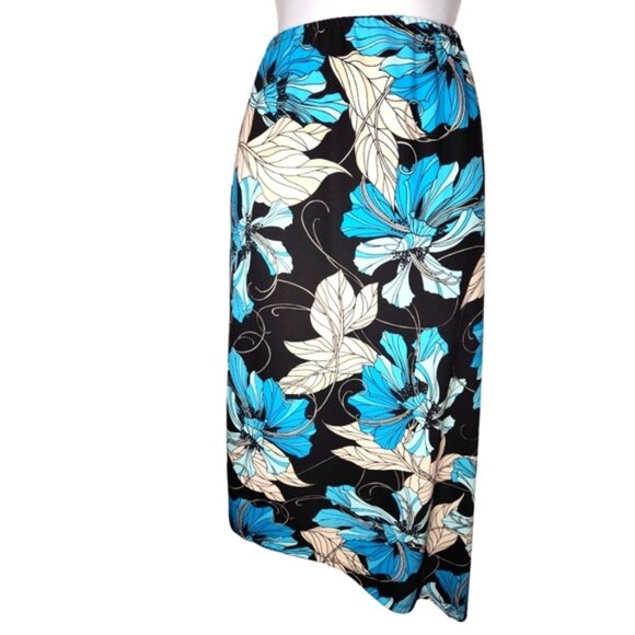 Jessica Dresses & Skirts - Tropical Asymmetrical Blue Skirt M